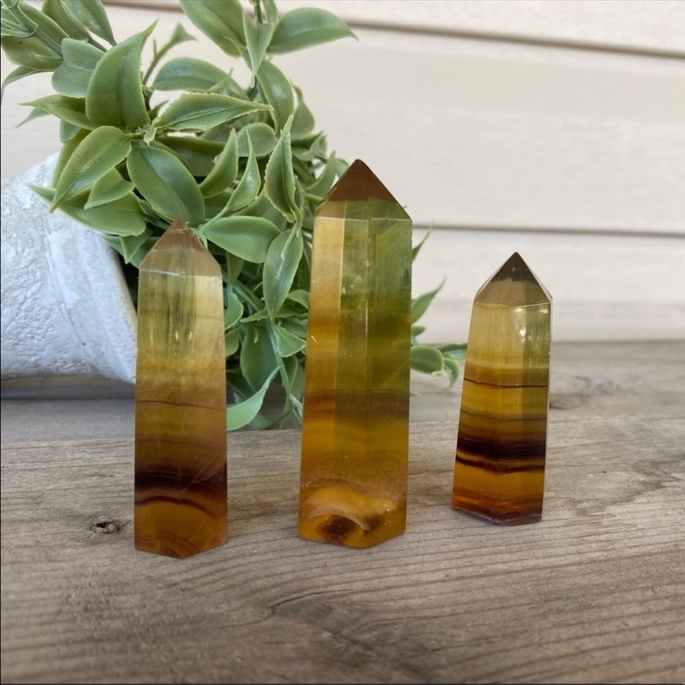 Yellow FLUORITE Crystal Towers